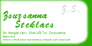 zsuzsanna steklacs business card